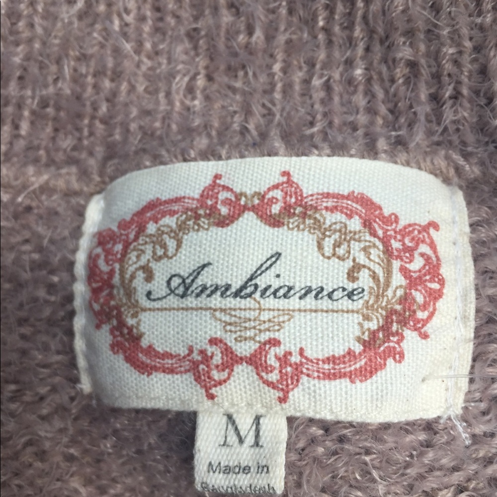 Ambiance mocha tan fuzzy tunic style cozy  fuzzy  pullover sweater HP 25x2 - Picture 10 of 11